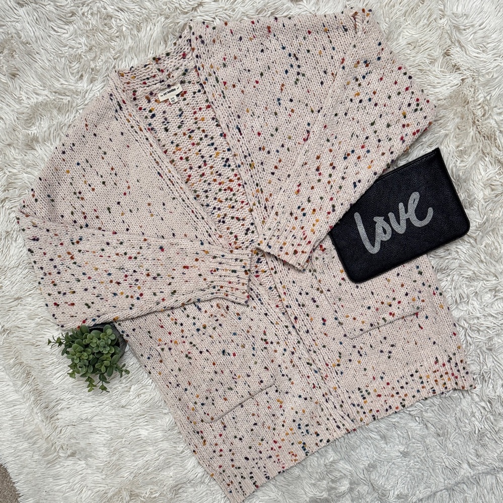 Eesome Confetti Open Cardigan 💗 Cream & Multicolor